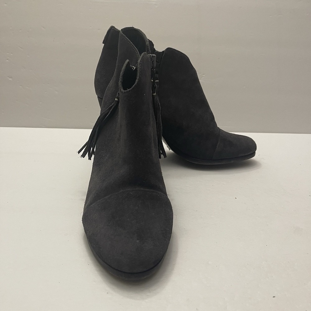 Rag & Bone Margot Gray Suede Leather Tassel Heeled Casual‎ Booties Womens 38.5